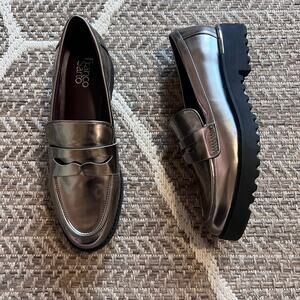 Franco Sarto Silver Loafer Womens Sz 10